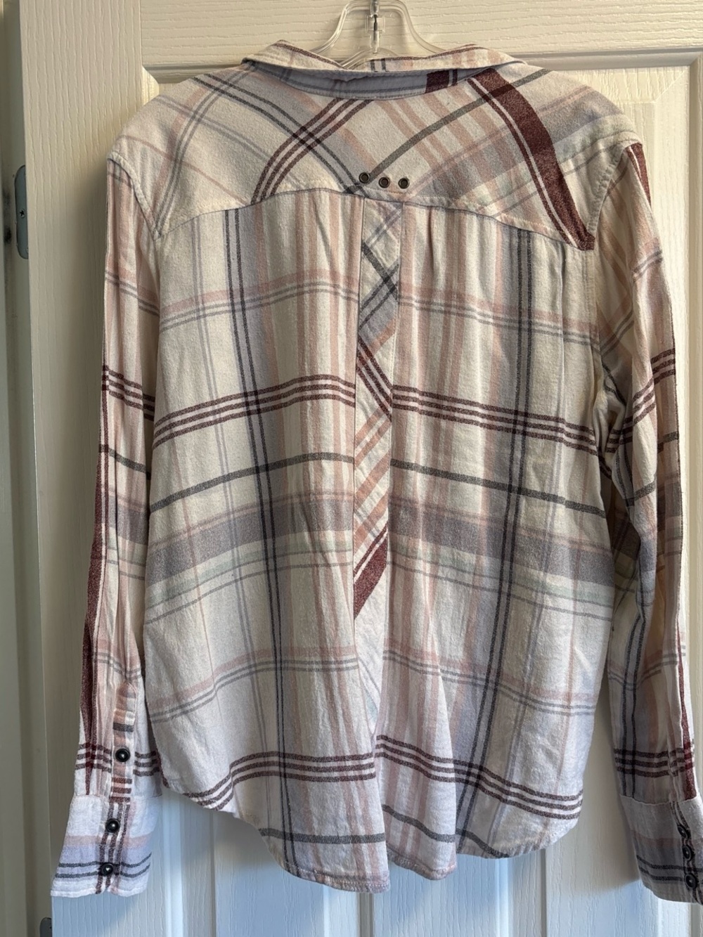 Free People Light Plaid Button-Up Shirt - Picture 2 of 3